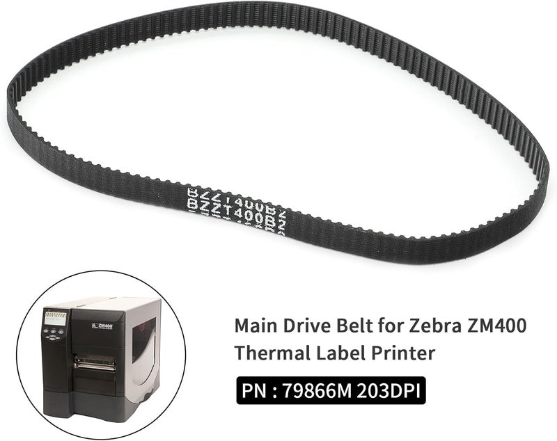 eecee 79866M Main Drive Belt for Zebra ZM400 ZM600 ZT410 ZT420 ZT411 ZT421 Thermal Label Printer OEM Replacement Transfer Belt 203dpi, P/N:20006 - Image 2
